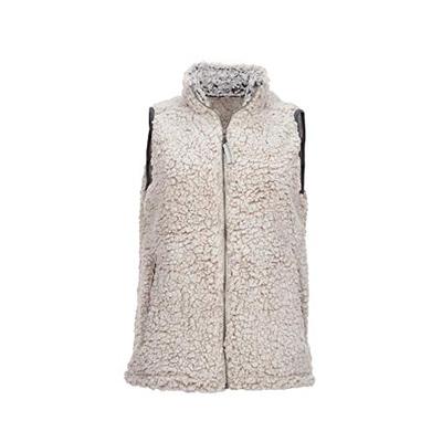 J. America JA8456 Ladies' Epic Sherpa Vest Oatmeal Heather S