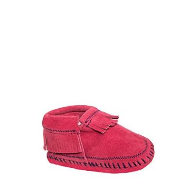 Minnetonka Infant-Girls' Riley Moccasin Booties Hot Pink 2 M US