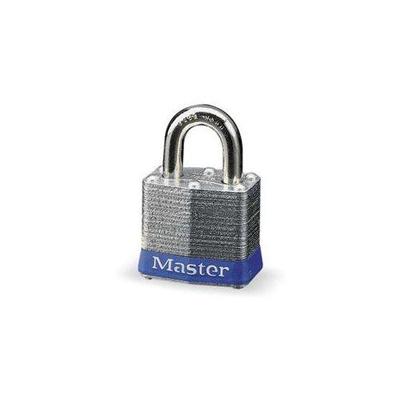 Master Lock 3BLU Laminated Steel Padlock w/ Blue Bumper