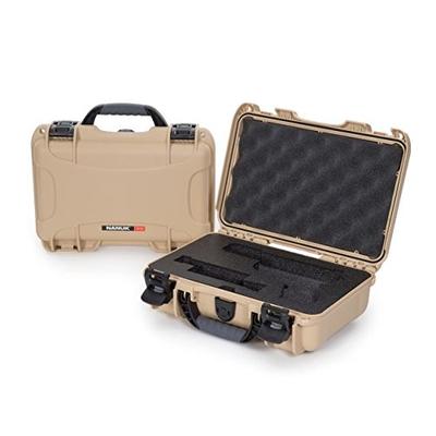 Nanuk 909 Waterproof Professional Glock Pistol/Gun Case, Military Approved with Custom Insert - Tan