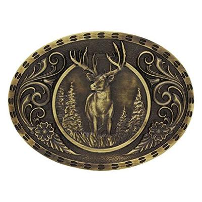 Montana Silversmith Heritage Outdoor Series Wild Stag Carved Buckle - A507C