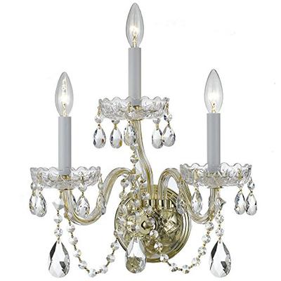 Crystorama 1033-PB-CL-MWP Transitional Three Light Wall Sconce from Traditional Crystal collection i