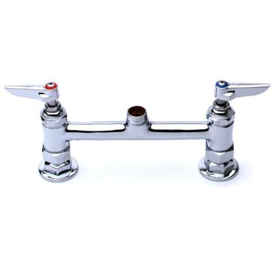 T&S Brass B-0220-LN Deck Mount Double Pantry Swivel Base Faucet with 8-Inch Centers, Lever Handles a