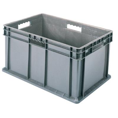 Akro-Mils 37288GREY 16-Inch by 12-Inch by 8-Inch Straight Wall Container Tote with Solid Sides and S